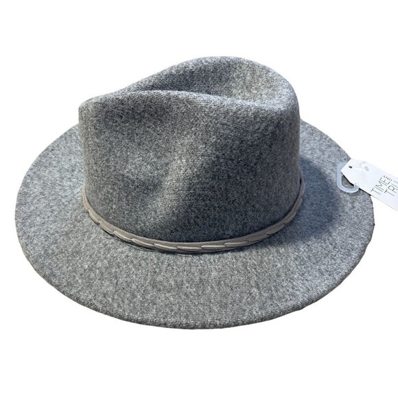 NWT Time and Tru Heather Gray Banded Fedora Hat One Size Adjustable - Picture 3 of 10